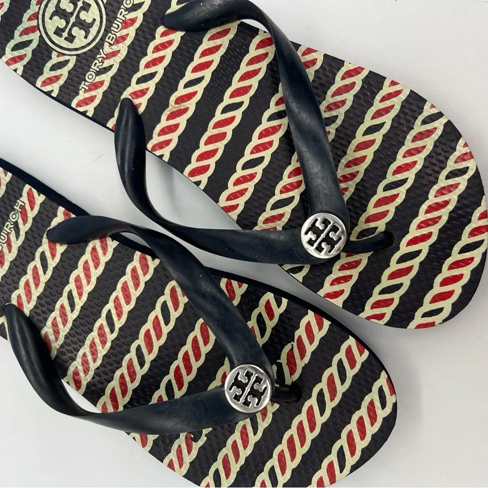Tory Burch  Flip Flops with Rope Print Footbed - Picture 2 of 4
